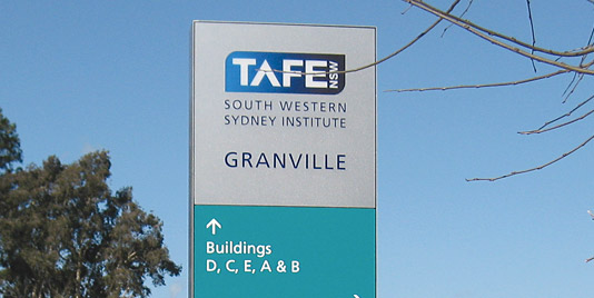 TAFE NSW, South Western Sydney Institute Wayfinding Signage