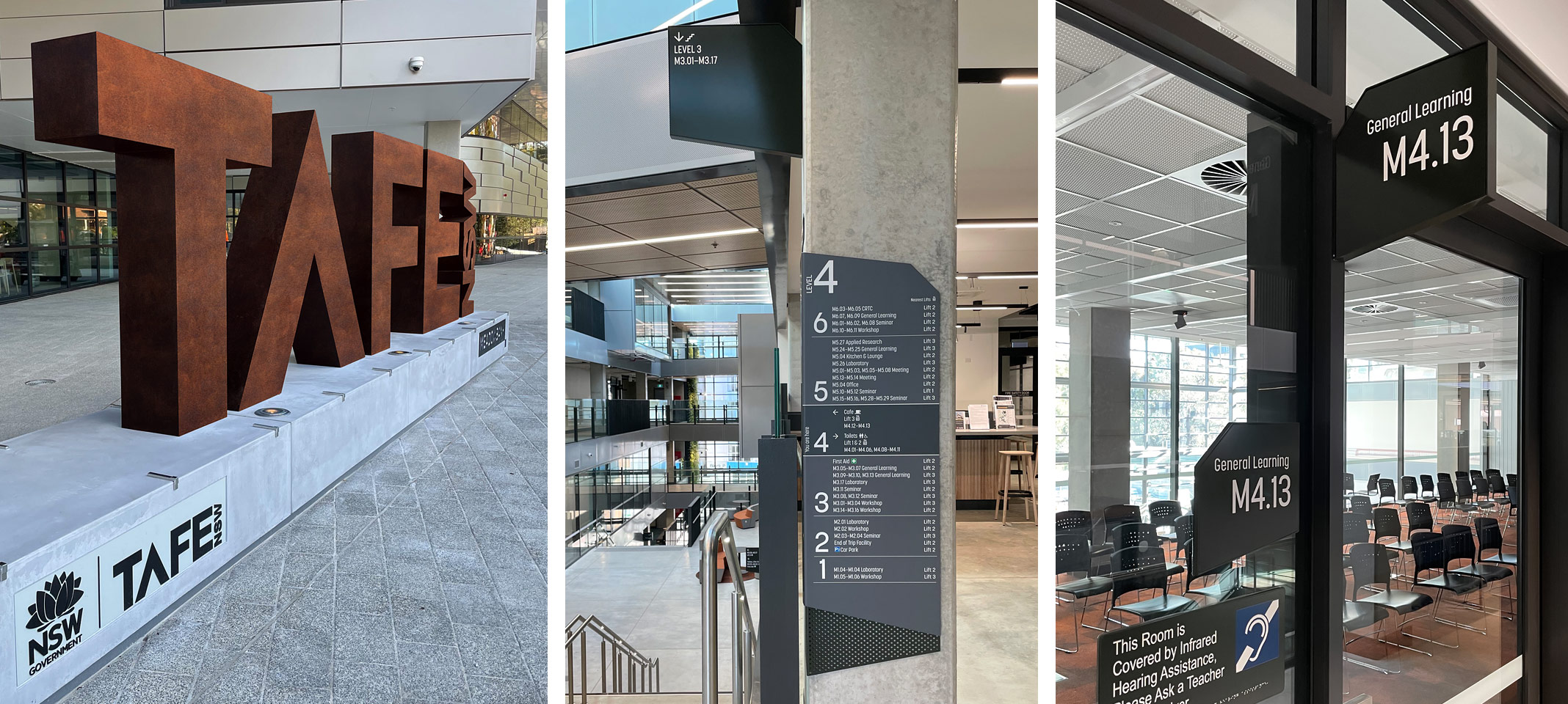 Wayfinding for The Multi-Trades and Digital Technology Hub at TAFE Meadowbank Campus